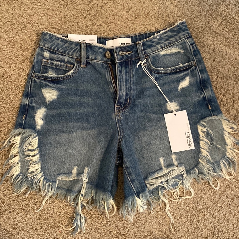 VERVET BY FLYING MONKEY HIGH-RISE SHORTS